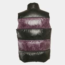 Pre Owned Moncler x Palm Angels Purple/Black Coated Cotton Puffer Vest L
