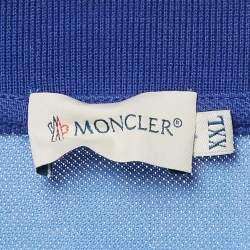 Moncler Blue Cotton Pique Polo T-Shirt XXL
