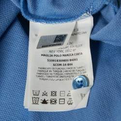 Moncler Blue Cotton Pique Polo T-Shirt XXL