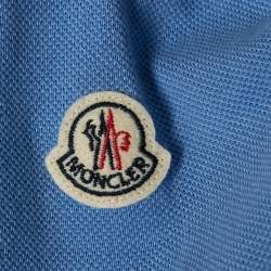 Moncler Blue Cotton Pique Polo T-Shirt XXL