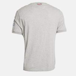 Moncler Grey Cotton Logo Applique Crew Neck L