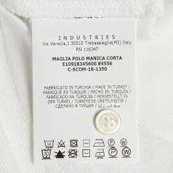 Pre Owned Moncler White Cotton Pique Short Sleeve Polo T-Shirt M