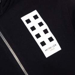 Pre Owned Moncler X Palm Angels Black Knit Make It Rain Zip Up Hoodie M