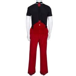 Moncler Grenoble Red Corduroy Straight Fit Overalls S
