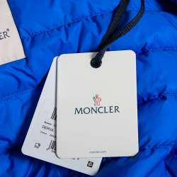 Moncler Dark Blue Down Synthetic Derva Hooded Zip Front Jacket XXL