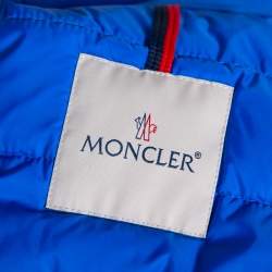 Moncler Dark Blue Down Synthetic Derva Hooded Zip Front Jacket XXL