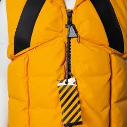 Pre Owned Moncler x Off-White Yellow Synthetic Down Padded Giverny Gilet L