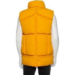 Pre Owned Moncler x Off-White Yellow Synthetic Down Padded Giverny Gilet L