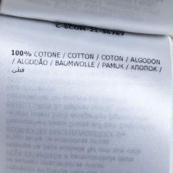 Pre Owned Moncler Cream Cotton Studded Logo Crew Neck T-Shirt XL