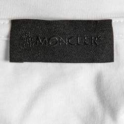 Moncler White Typography Print Cotton Crew Neck T-Shirt L