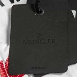 Moncler White Typography Print Cotton Crew Neck T-Shirt L