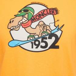 Pre Owned Moncler Genius Orange 1952 Sand Board Print Cotton T-Shirt L