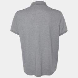 Pre Owned Moncler Grey Cotton Pique Polo T-Shirt XXL