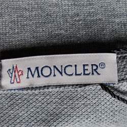 Pre Owned Moncler Grey Cotton Pique Polo T-Shirt XXL