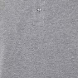 Pre Owned Moncler Grey Cotton Pique Polo T-Shirt XXL
