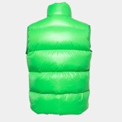 Moncler Lime Green Quilted Puffer Vest XL