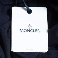 Moncler Navy Blue Embroidered Cotton Short Sleeve Polo T-Shirt XXL