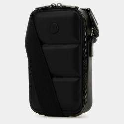 Pre Owned Moncler Black Leather Vertical Crossbody Bag