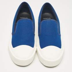 Moncler Blue Denim Petit Leave No Trace Slip On Sneakers Size 45