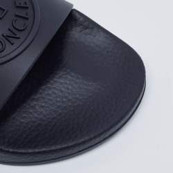 Moncler Navy Blue Rubber Basile Pool Slides Size 41