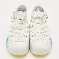 Pre Owned Moncler X Adidas NMD Size 42 White Canvas and Nylon Low Top Sneakers