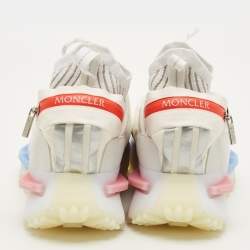 Pre Owned Moncler X Adidas NMD Size 42 White Canvas and Nylon Low Top Sneakers