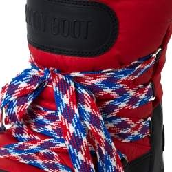 Moncler Uranus Red/Black Leather and Nylon Moon Boots Size 43