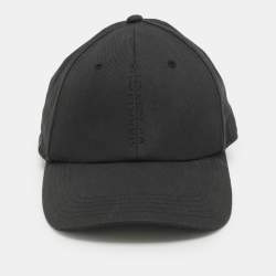 Moncler Black Cotton Logo Baseball Cap