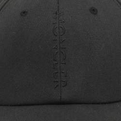 Moncler Black Cotton Logo Baseball Cap