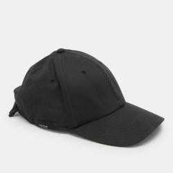 Moncler Black Cotton Logo Baseball Cap