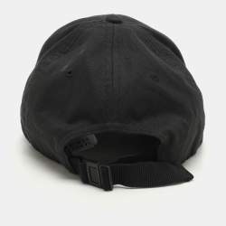 Moncler Black Cotton Logo Baseball Cap