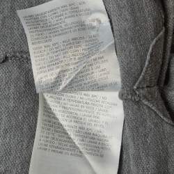 Pre Owned Moncler Grey Cotton Pique Logo Patch Polo T-Shirt L