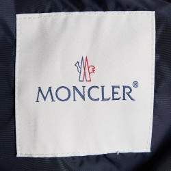 Moncler Navy Blue Synthetic Front Buttoned Varsity Jacket XXL
