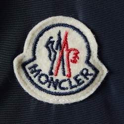 Moncler Navy Blue Synthetic Front Buttoned Varsity Jacket XXL