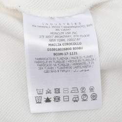 Pre Owned Moncler Cream Cotton Graphic Print Crew Neck Sweatshirt XL