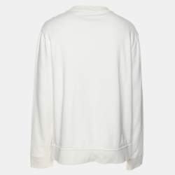 Pre Owned Moncler Cream Cotton Graphic Print Crew Neck Sweatshirt XL
