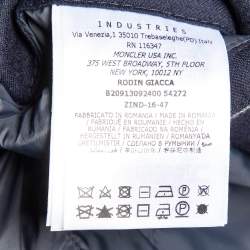 Moncler Navy Blue Wool Rodin Quilted Down Jacket XL