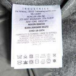 Moncler Grey Wool Rodin Giacca Quilted Down Jacket XL