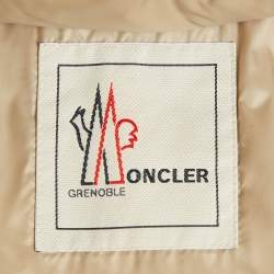 Moncler Beige Coyote Fur Trim Synthetic and Wool Colmiane Guibbotto Down Jacket L