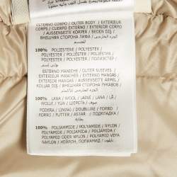 Moncler Beige Coyote Fur Trim Synthetic and Wool Colmiane Guibbotto Down Jacket L