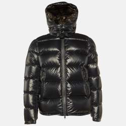 Moncler Black Nylon Zin Down Zip Up Jacket M