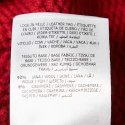 Moncler Red/Blue Intarsia Wool Knit Mock Neck Sweater L