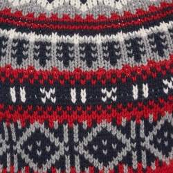 Moncler Red/Blue Intarsia Wool Knit Mock Neck Sweater L
