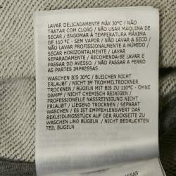 Moncler Grey Logo Print Cotton Knit Zip-Up Jacket M