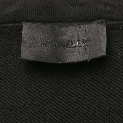 Moncler Black Logo Embroidered Cotton Knit Manglia Cardigan Hoodie L