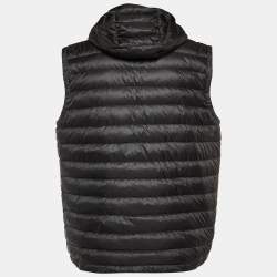 Moncler Black Synthetic Hooded Zip-Up Naples Gilet Down Jacket XL