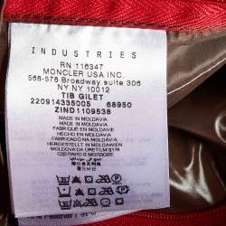 Pre Owned Moncler Red Nylon Zip-Up Puffer Tib Gilet Jacket M