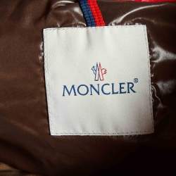 Pre Owned Moncler Red Nylon Zip-Up Puffer Tib Gilet Jacket M