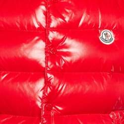 Pre Owned Moncler Red Nylon Zip-Up Puffer Tib Gilet Jacket M