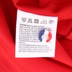 Moncler Red Cotton Pique Logo Patch Polo T-Shirt XL